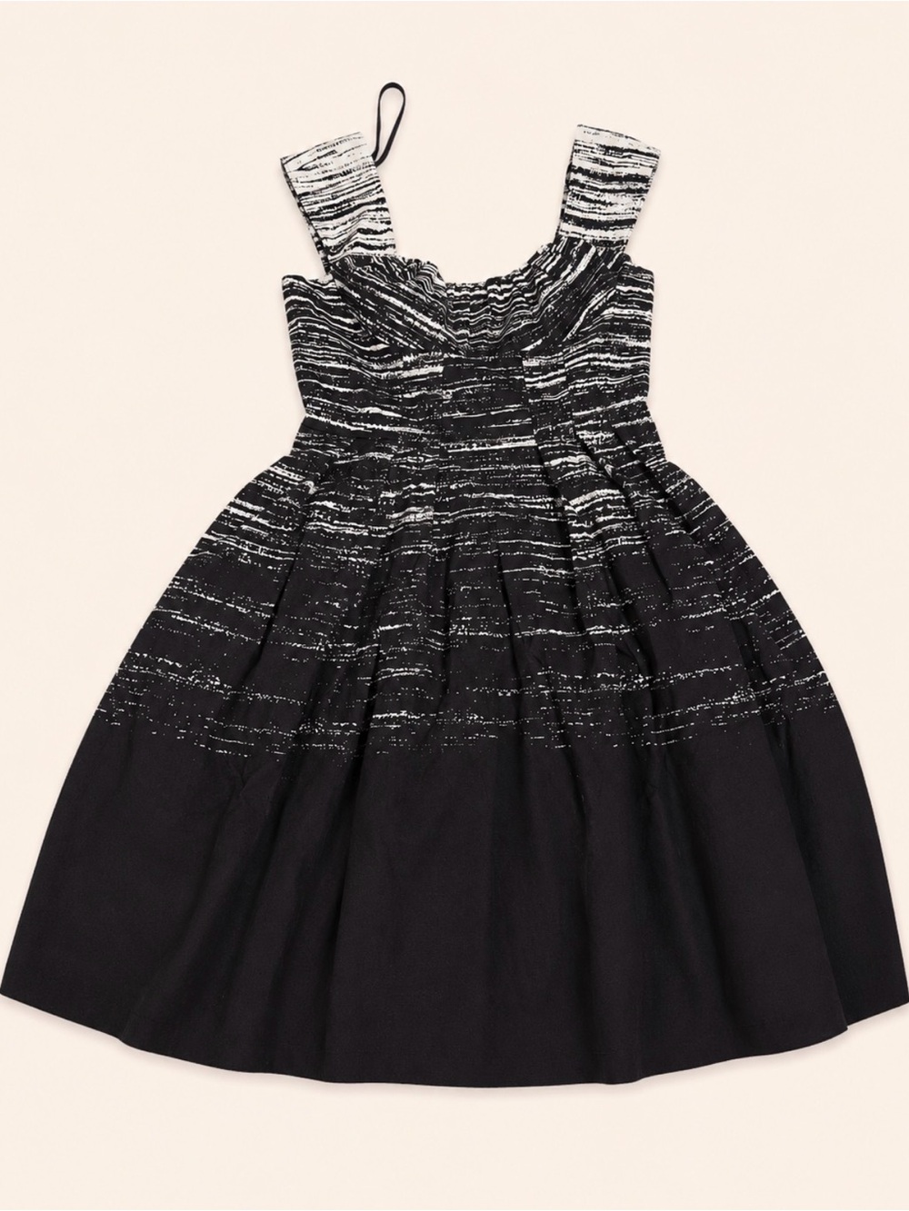 Calvin Klein Black & White Striped Fit-and-Flare Dress